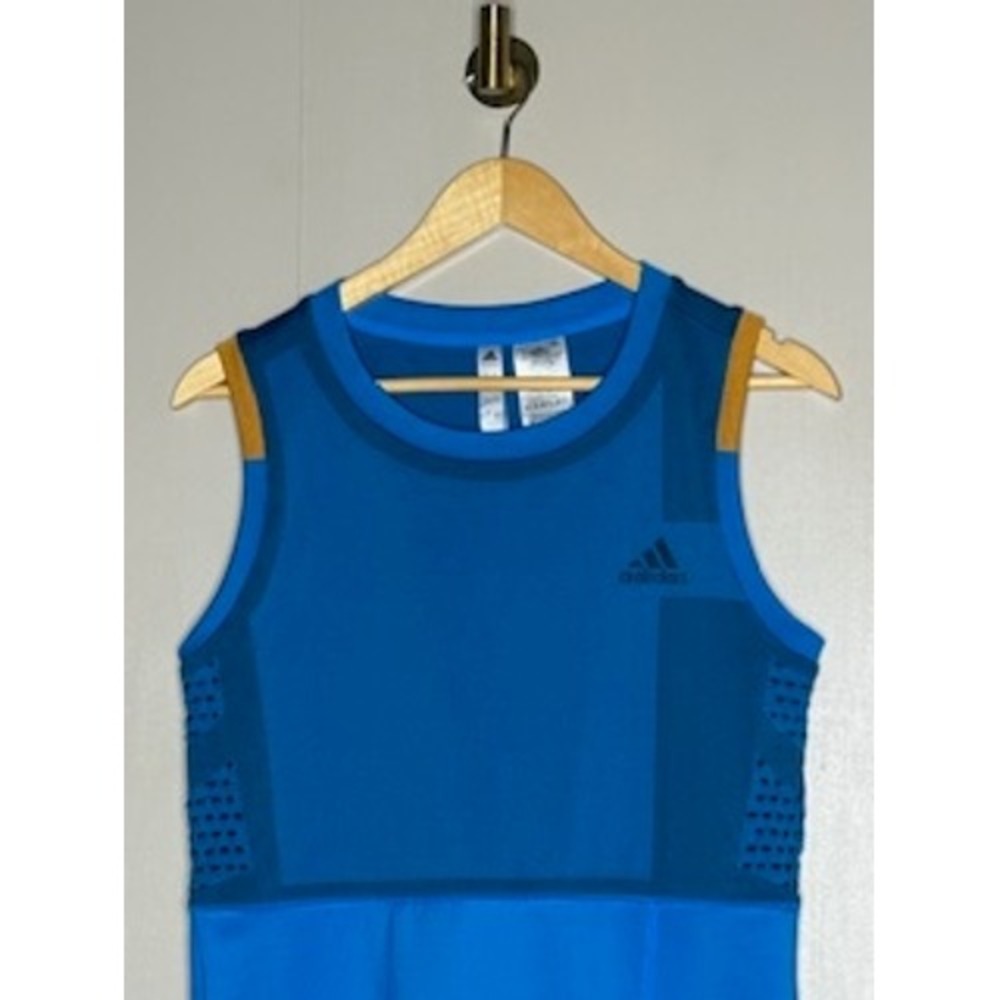 Adidas Tennis Dress Blue Sleeveless Athletic A-Line Size L NWT‎ - Picture 2 of 9
